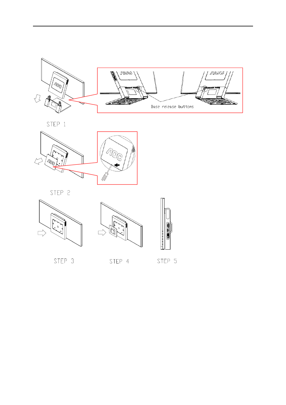 Wall mounting | AOC Q2963PM User Manual | Page 11 / 58