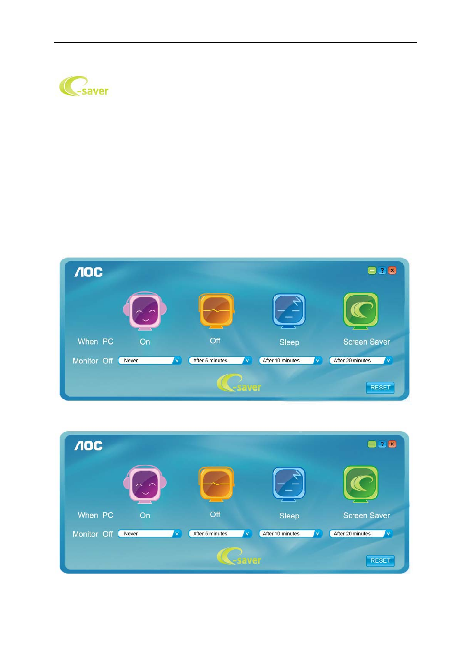 E-saver | AOC Q2963PM User Manual | Page 41 / 58
