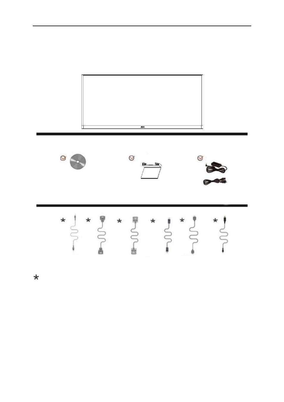 Setup, Contents in box | AOC Q2963PM User Manual | Page 9 / 58