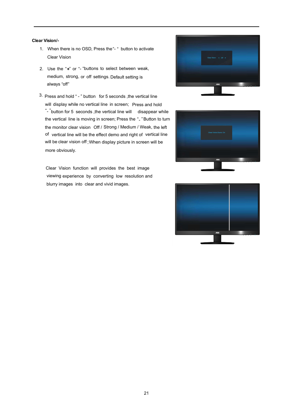 AOC E2370SN User Manual | Page 21 / 69