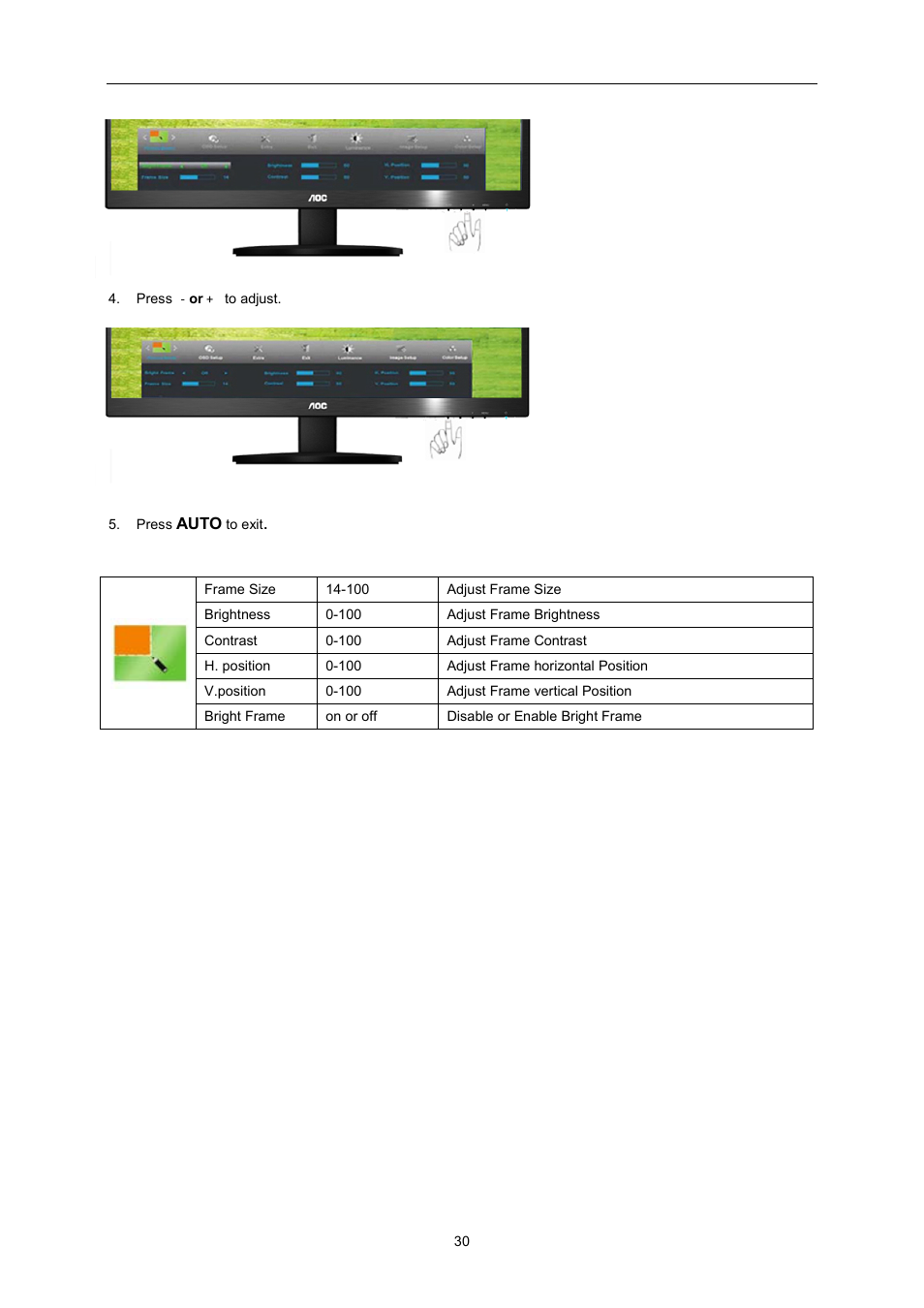 AOC E2370SN User Manual | Page 30 / 69