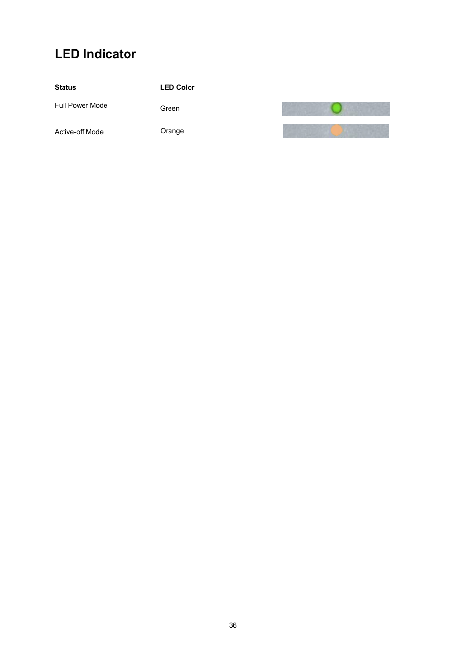 Osd setting, Led indicator | AOC E2370SN User Manual | Page 36 / 69