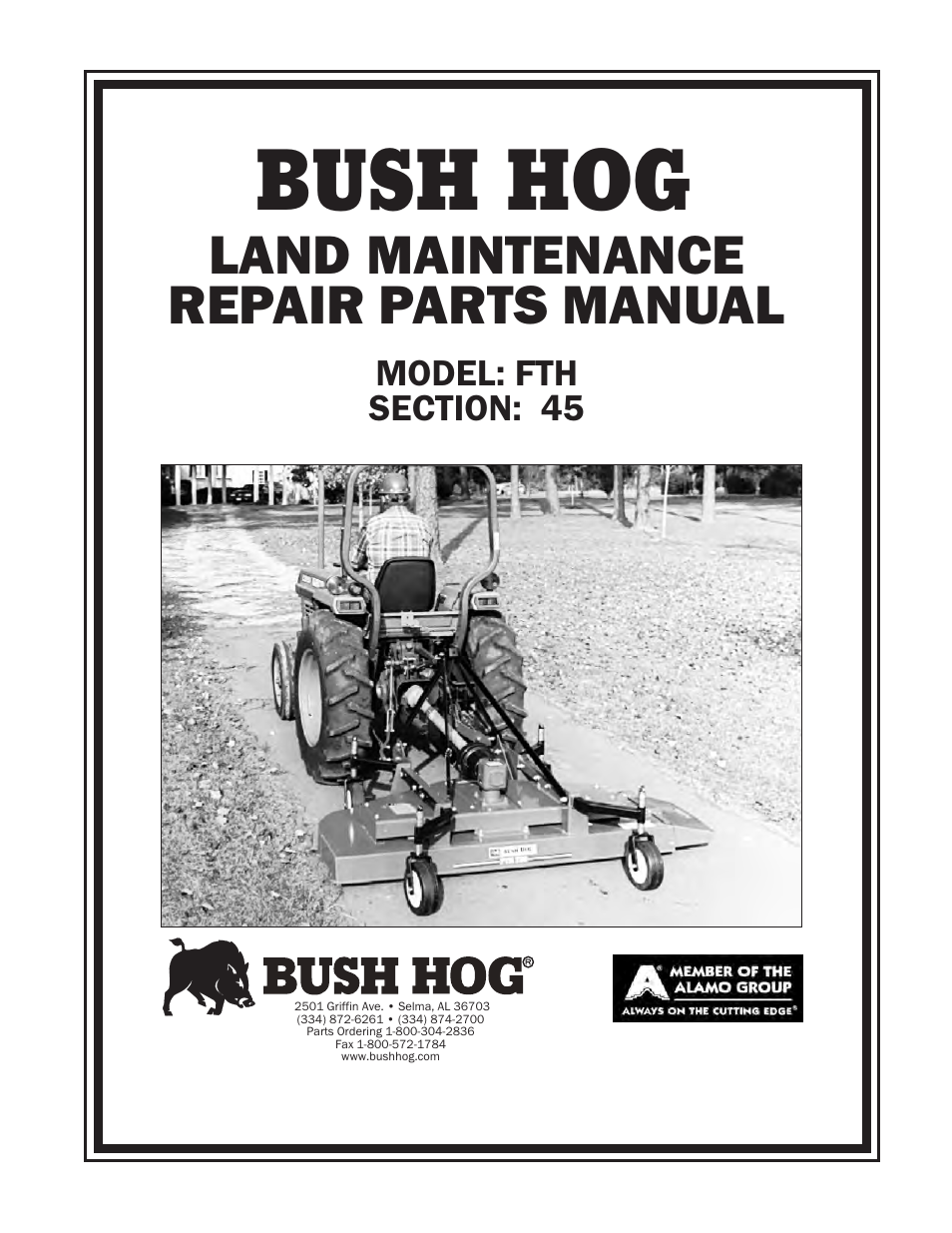 Bush Hog FTH 480 User Manual | 22 pages