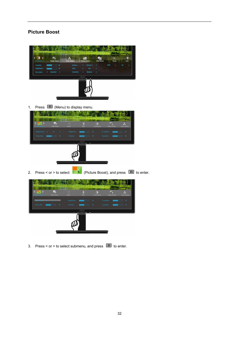 Picture boost | AOC I2276VWM User Manual | Page 32 / 75