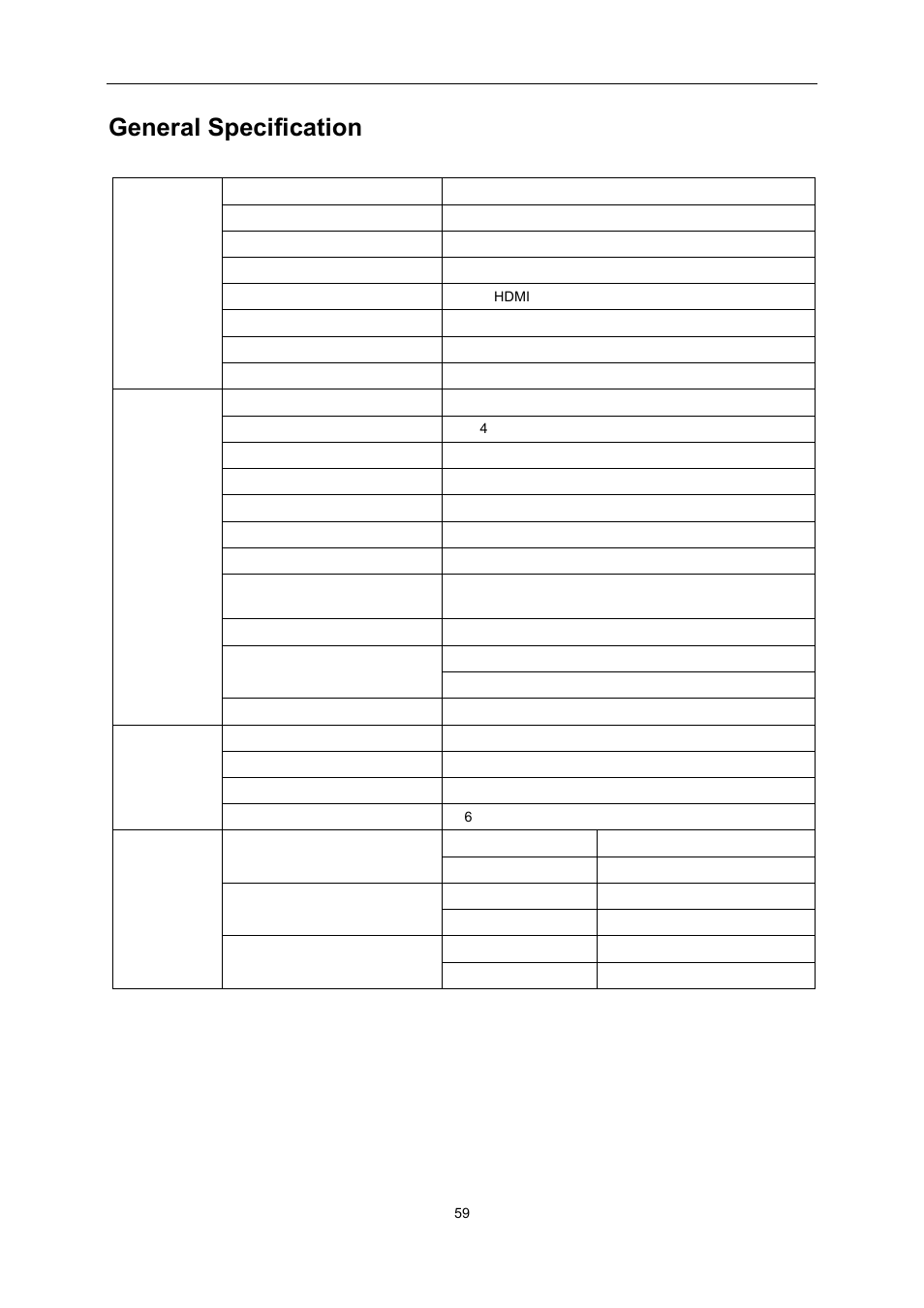 General specification | AOC I2276VWM User Manual | Page 59 / 75