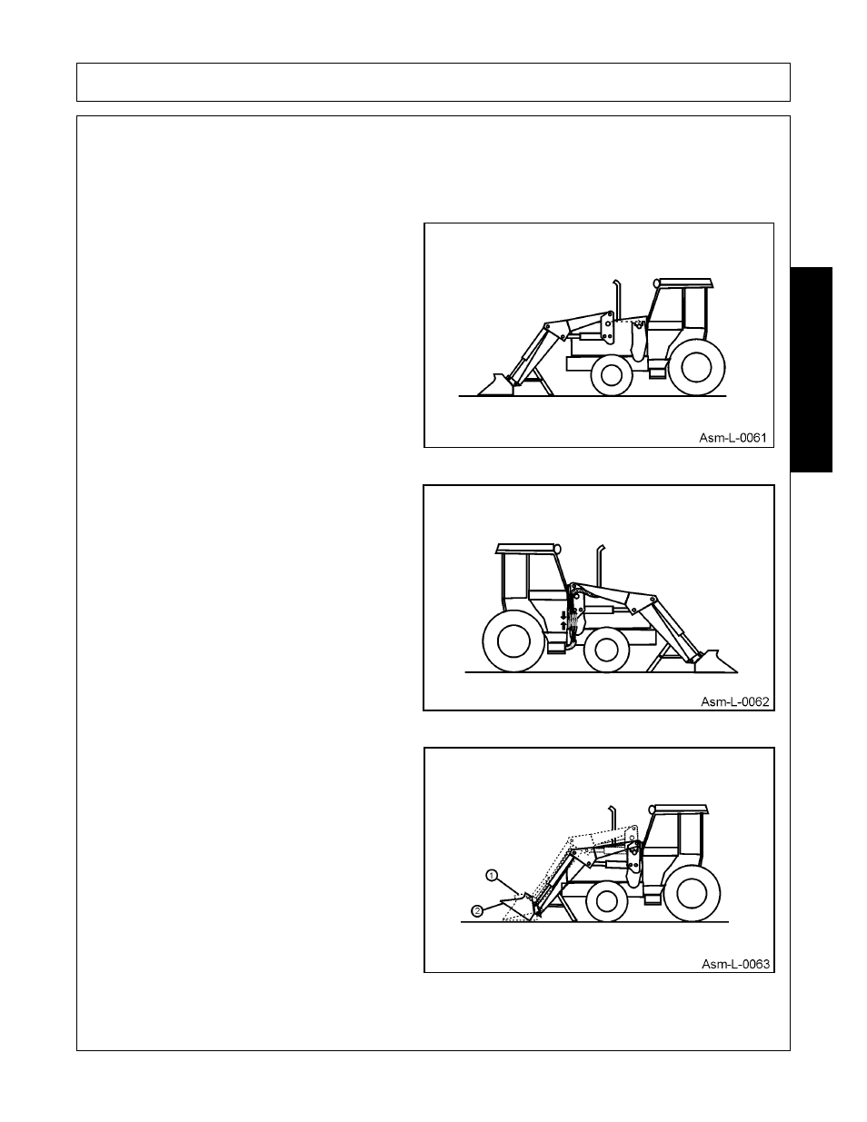 Dismounting and mounting mid-mount loader, Mounting loader, Assembly | Assembl y | Bush Hog 2545 User Manual | Page 37 / 100