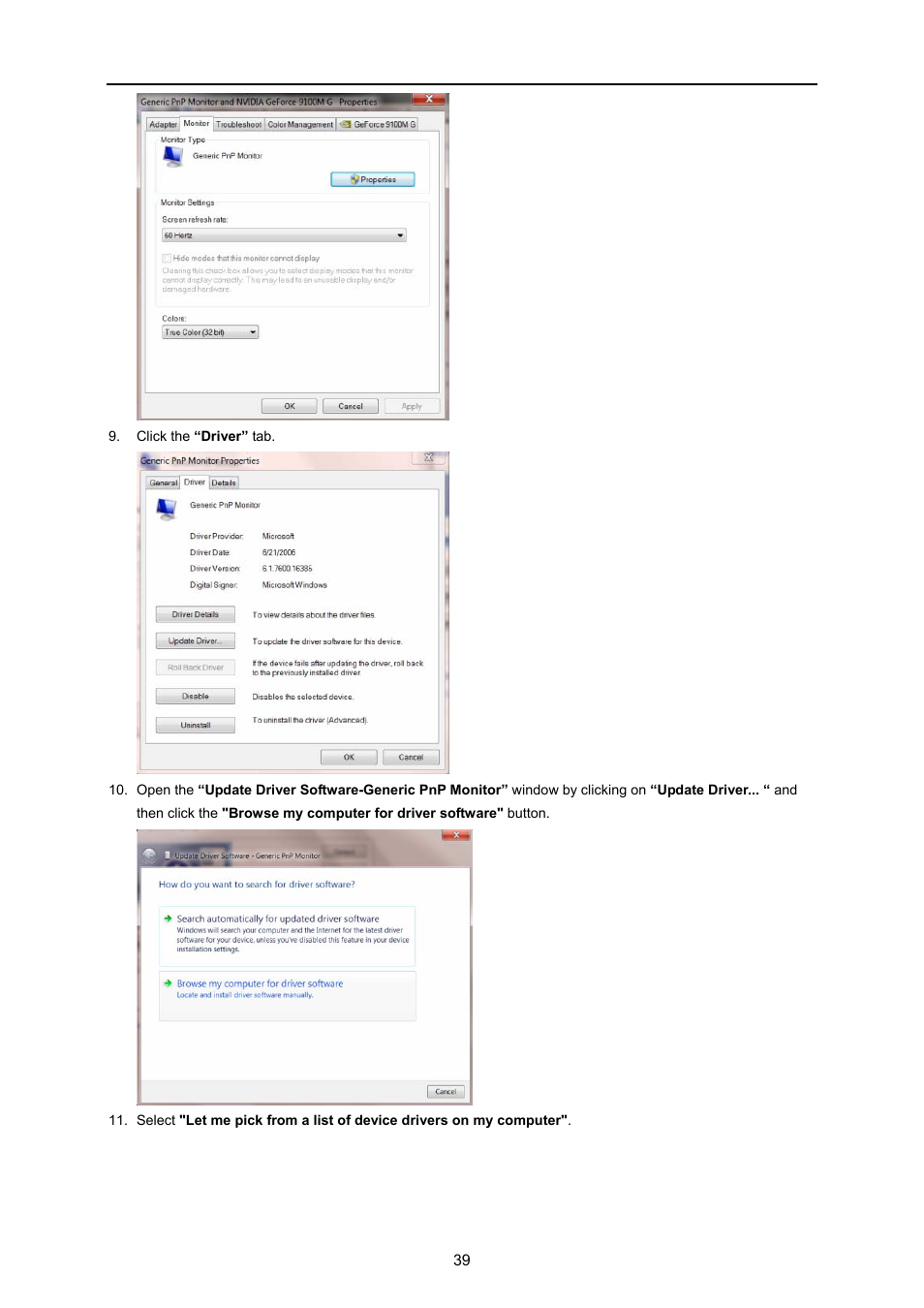 AOC P2370SH User Manual | Page 39 / 72