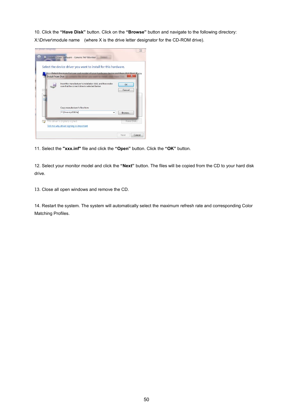 AOC P2370SH User Manual | Page 50 / 72