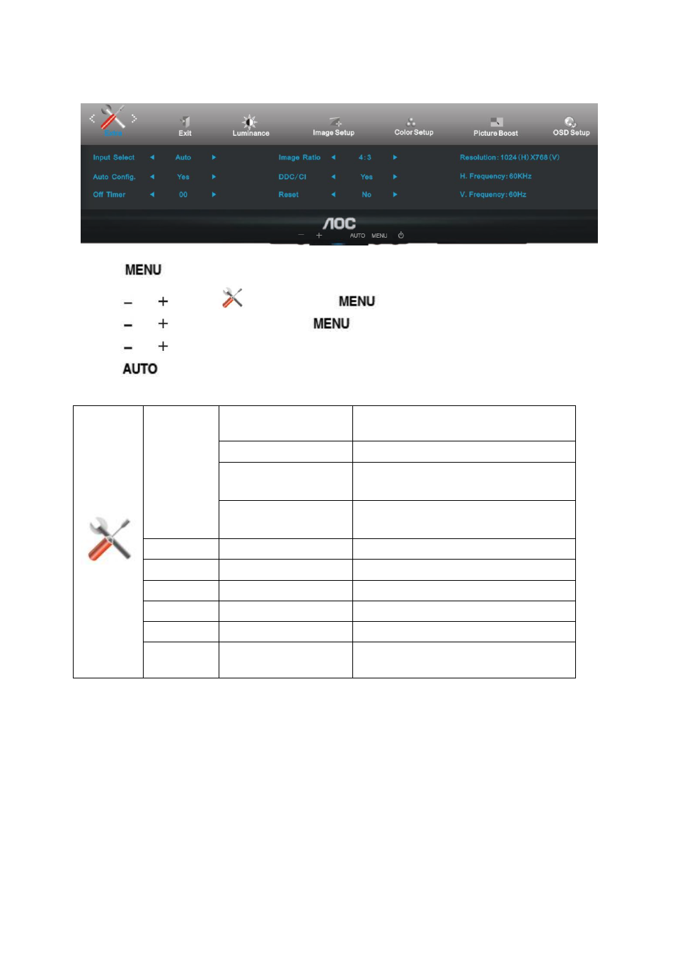 Extra | AOC E2250SWDNK User Manual | Page 27 / 76