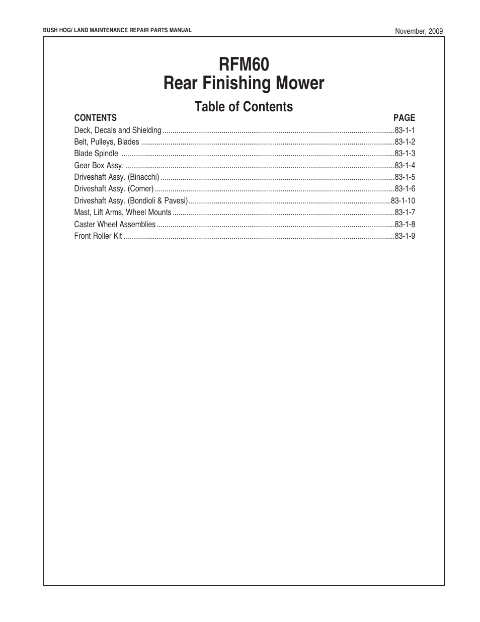 Bush Hog REAR RFM 60 User Manual | Page 2 / 12