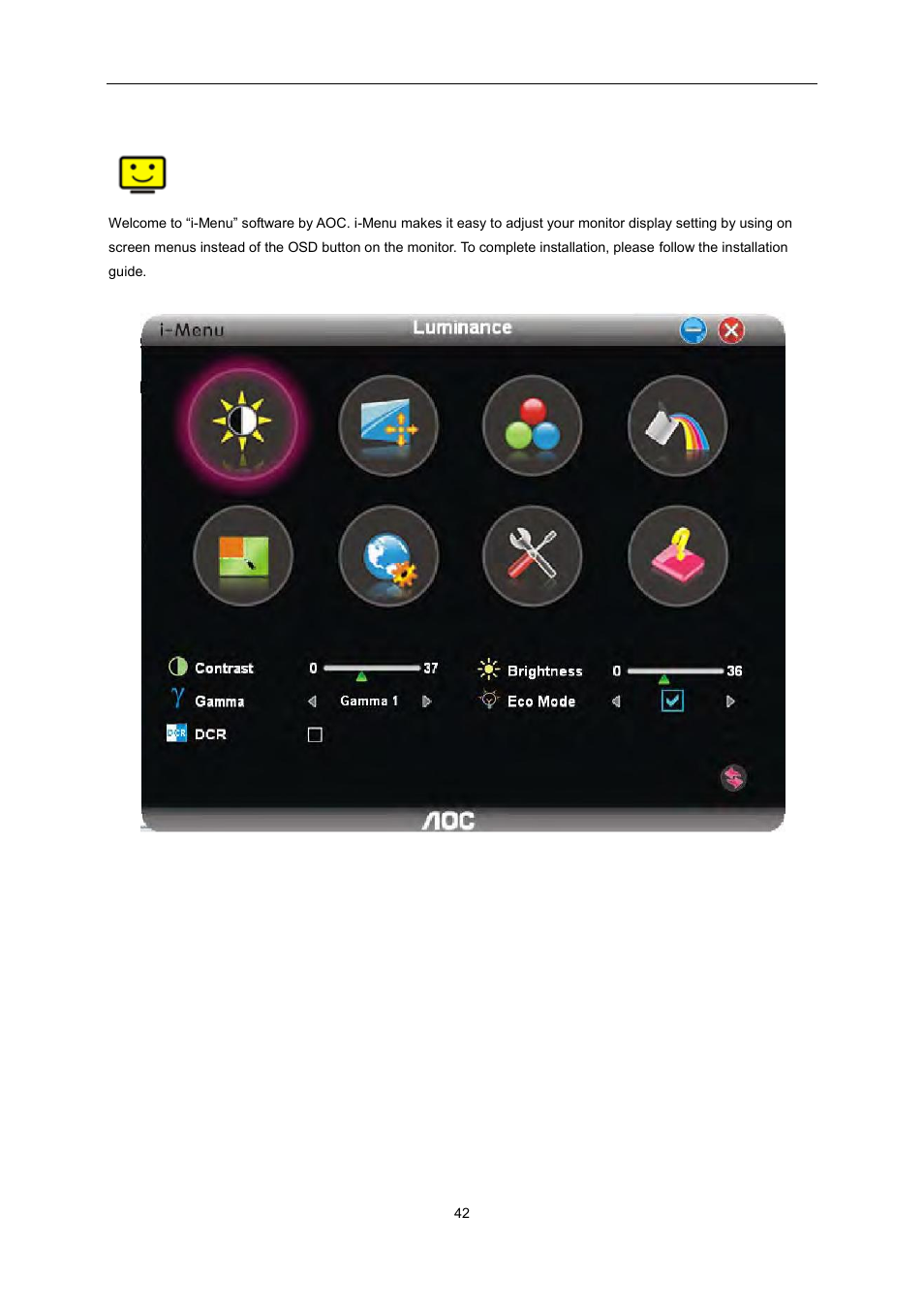 I-menu | AOC E2451FH User Manual | Page 42 / 56