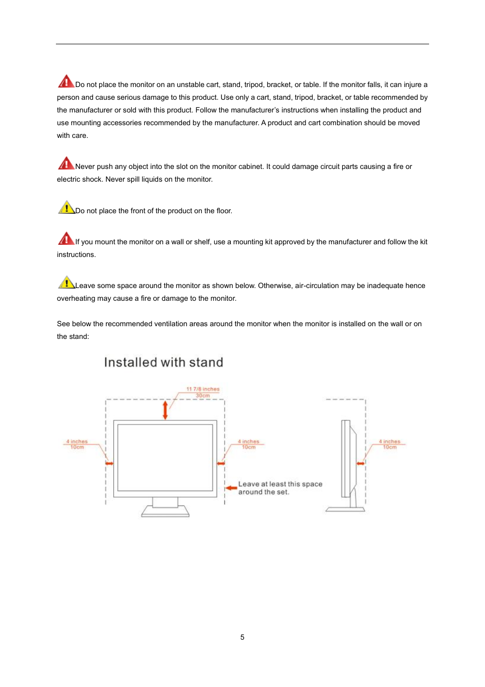 Installation | AOC E2451FH User Manual | Page 5 / 56