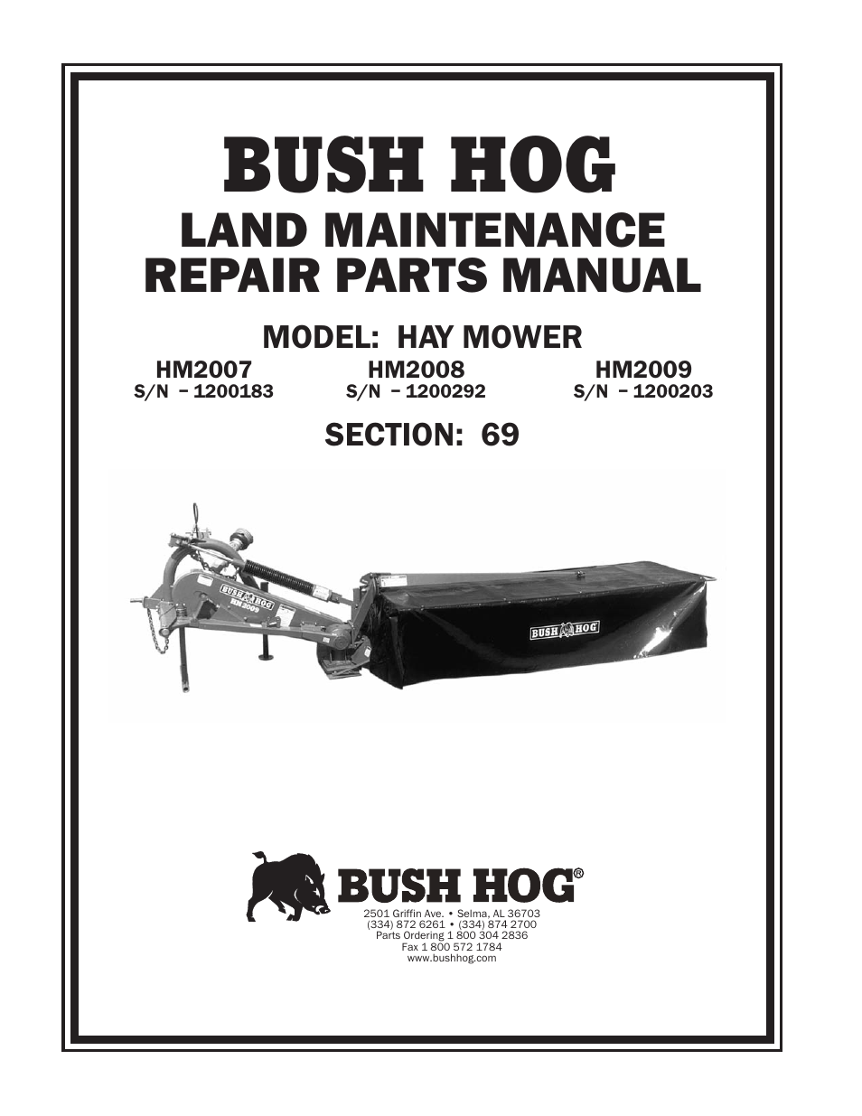 Bush Hog HM2009 User Manual | 24 pages