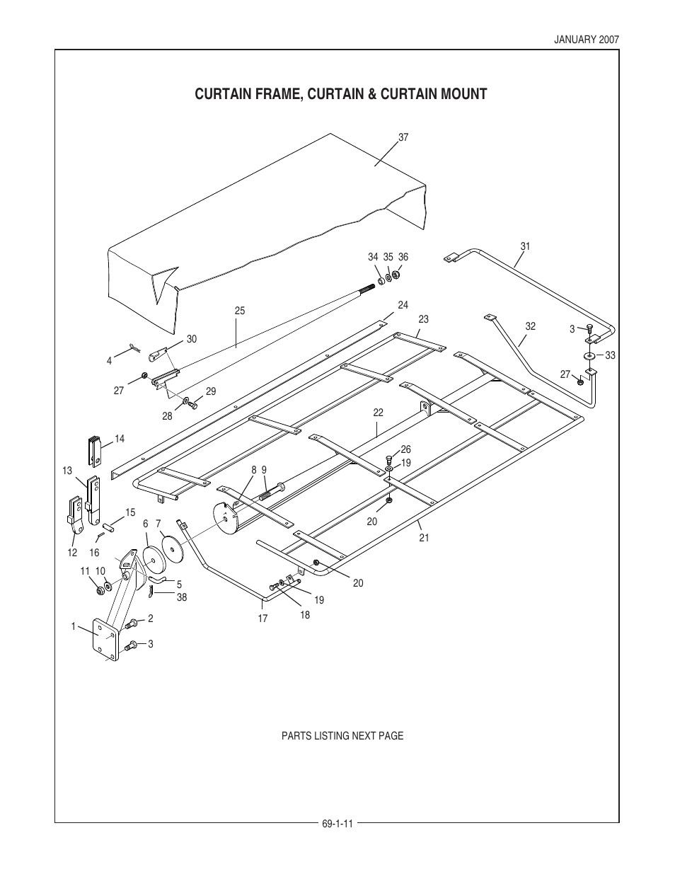 Curtain frame, curtain & curtain mount | Bush Hog HM2009 User Manual | Page 13 / 24