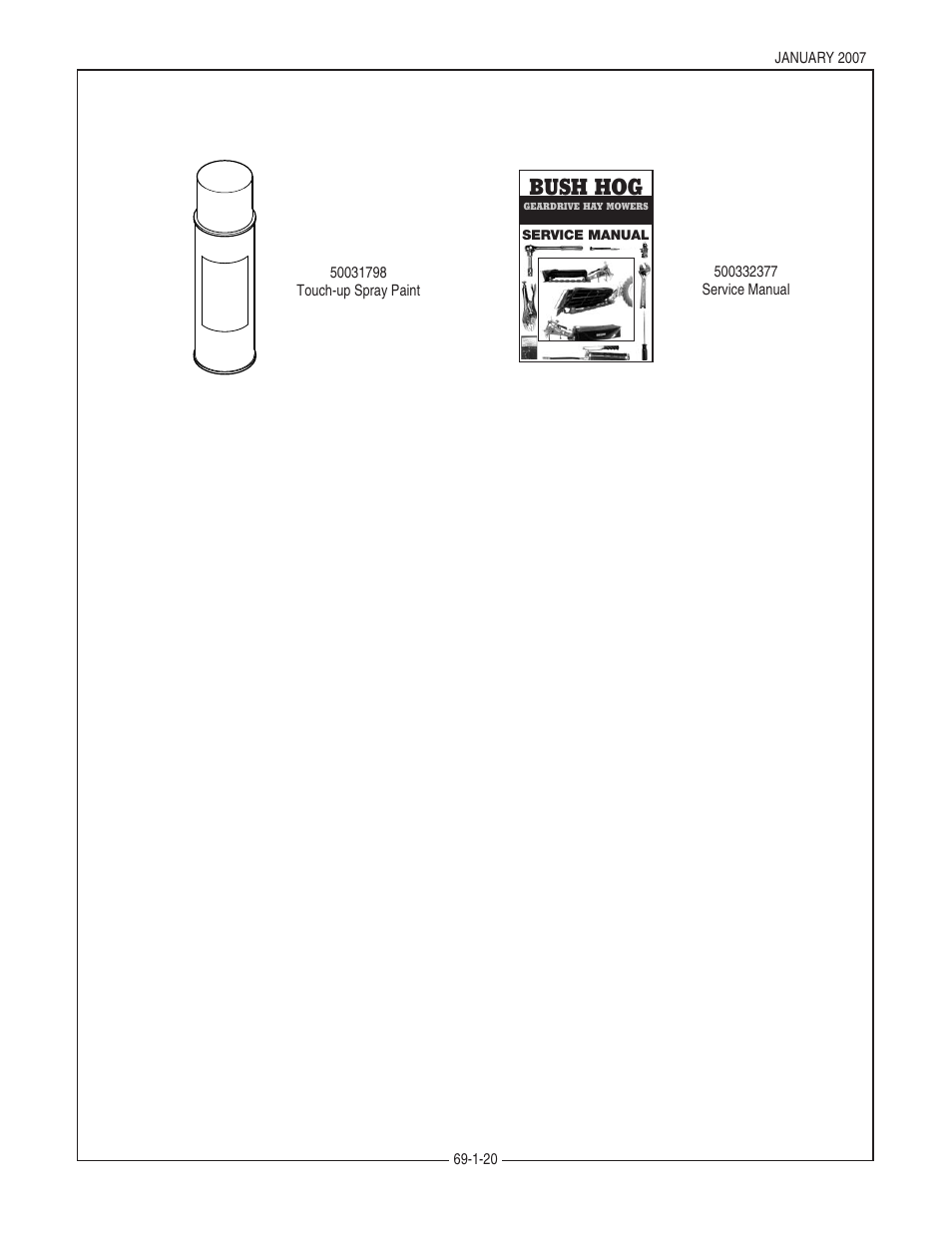 Bush hog, January 2007 | Bush Hog HM2009 User Manual | Page 22 / 24