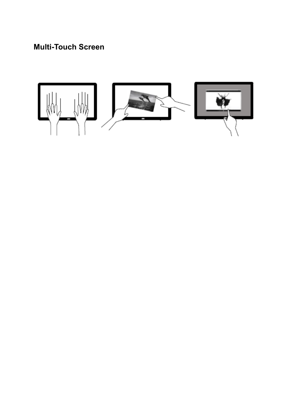 Multi-touch screen | AOC I2472PWHUT User Manual | Page 14 / 70