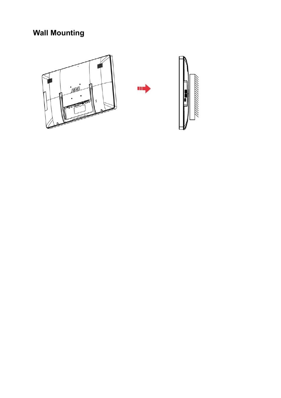 Wall mounting | AOC I2472PWHUT User Manual | Page 15 / 70