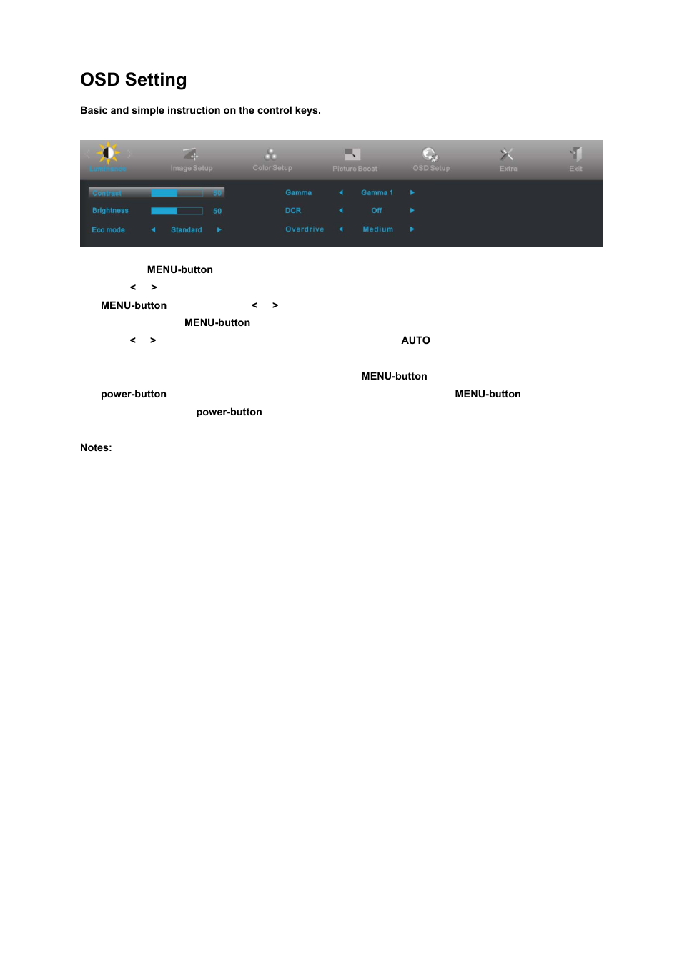 Osd setting | AOC I2472PWHUT User Manual | Page 28 / 70