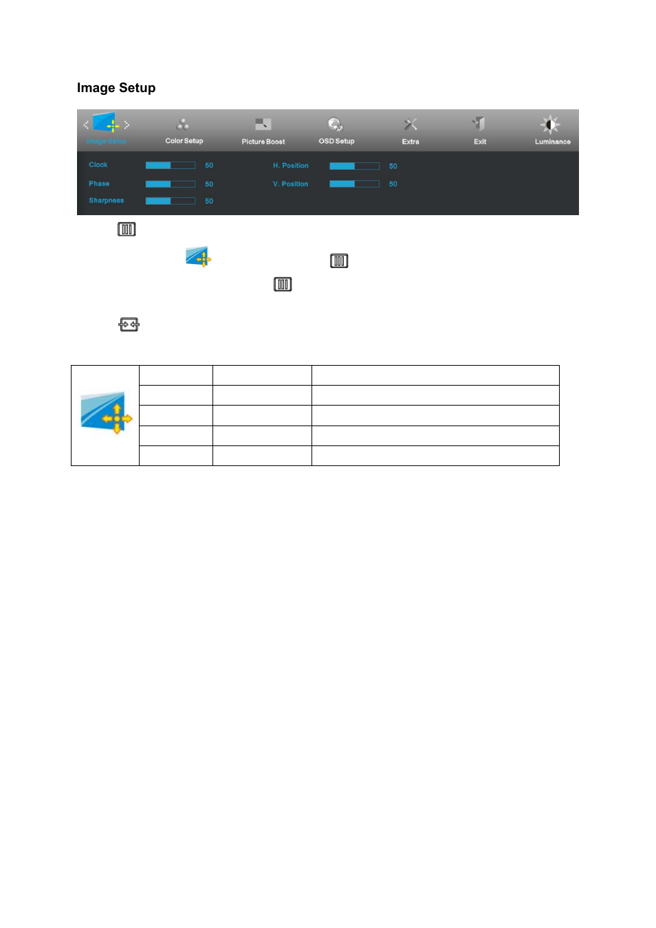 Image setup | AOC I2472PWHUT User Manual | Page 30 / 70