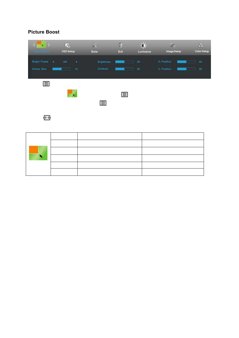 Picture boost | AOC I2472PWHUT User Manual | Page 32 / 70