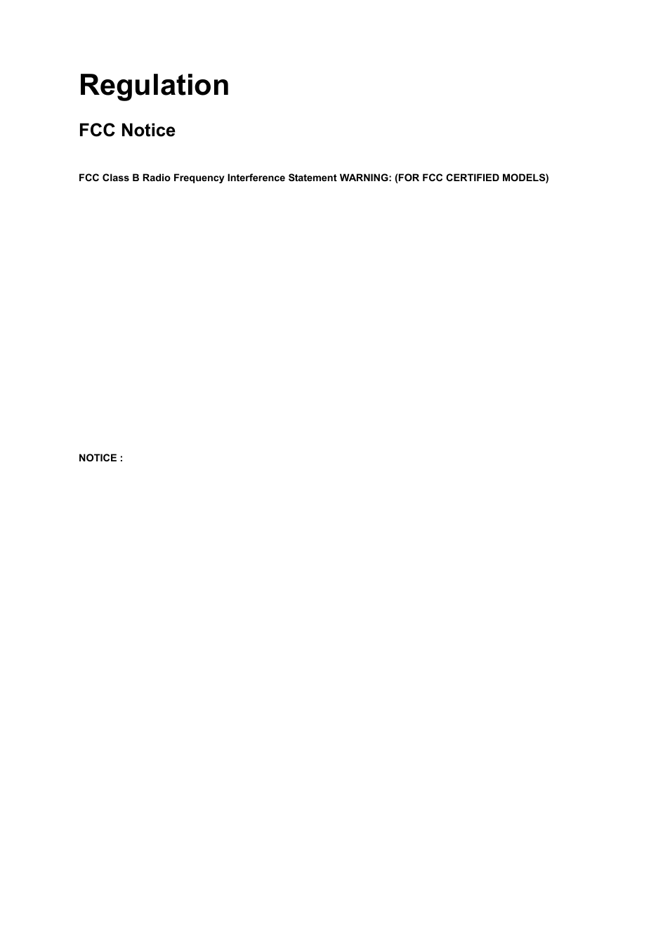 Regulation, Fcc notice | AOC I2472PWHUT User Manual | Page 62 / 70