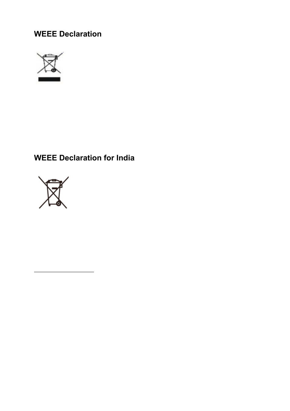 Weee declaration, Weee declaration for india | AOC I2472PWHUT User Manual | Page 63 / 70