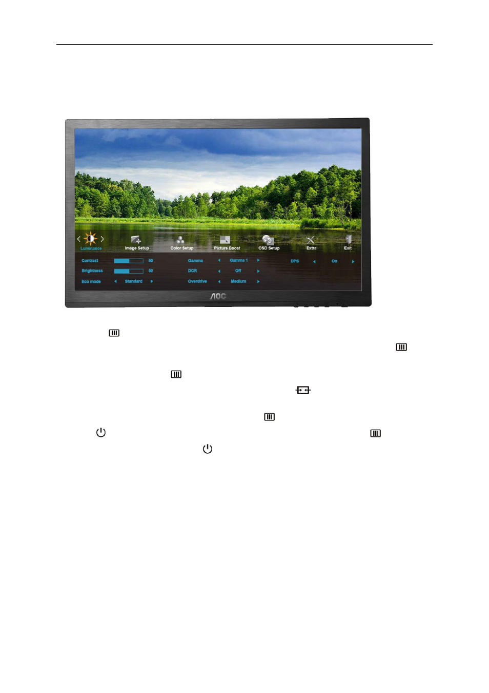 Osd setting | AOC G2460FQ User Manual | Page 20 / 66