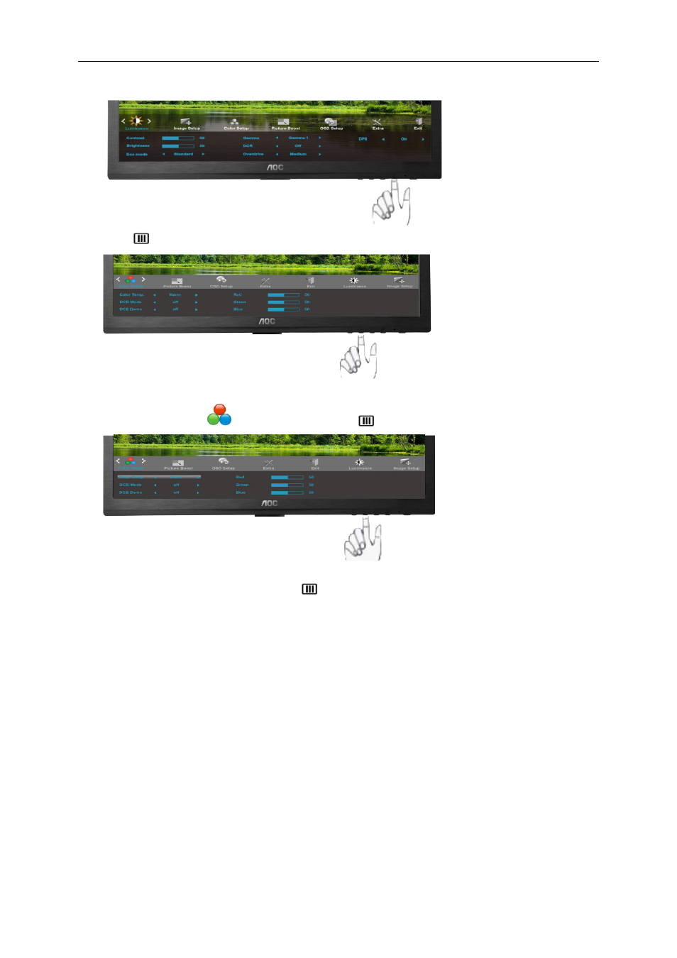 Color setup | AOC G2460FQ User Manual | Page 25 / 66