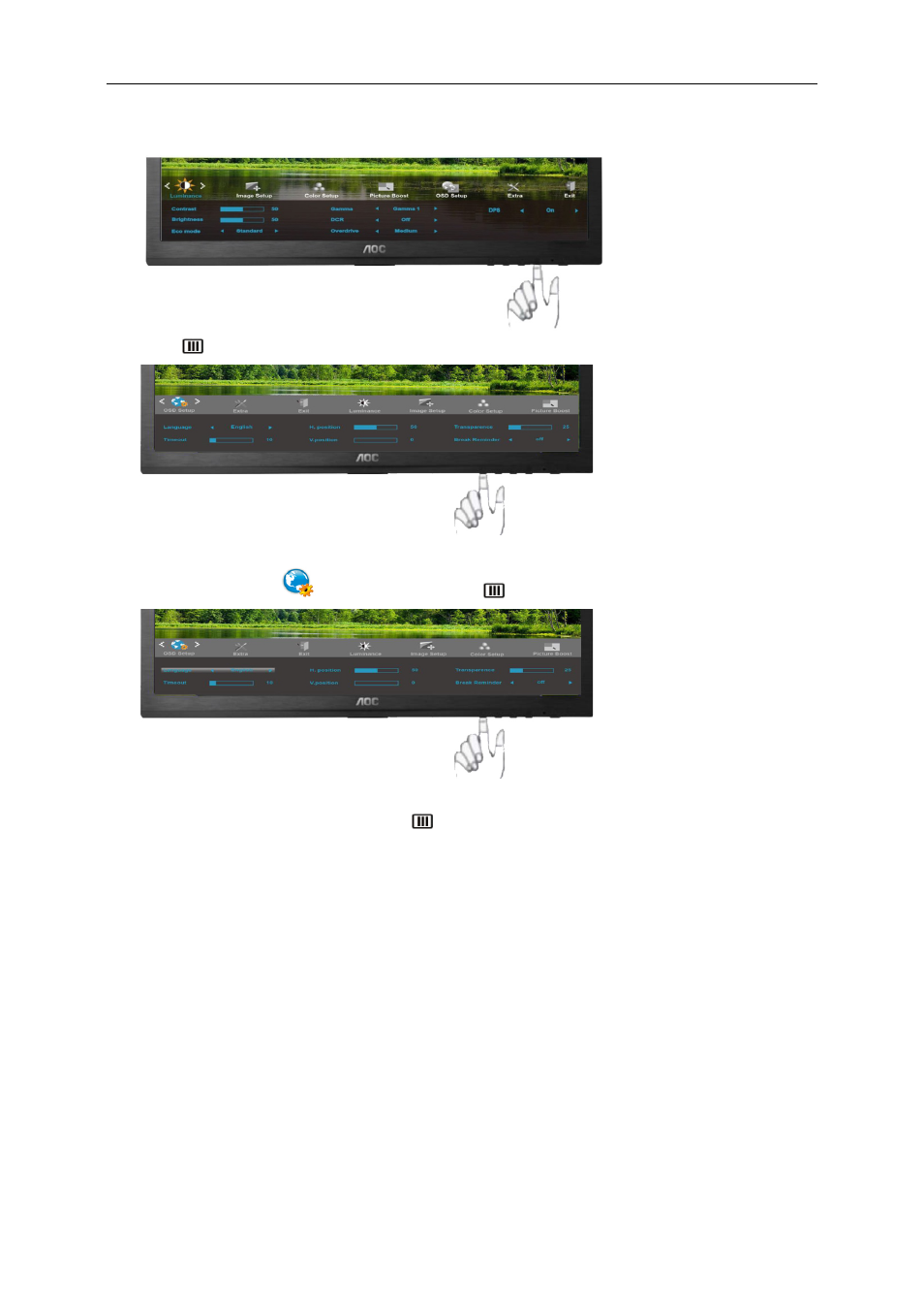 Osd setup | AOC G2460FQ User Manual | Page 29 / 66