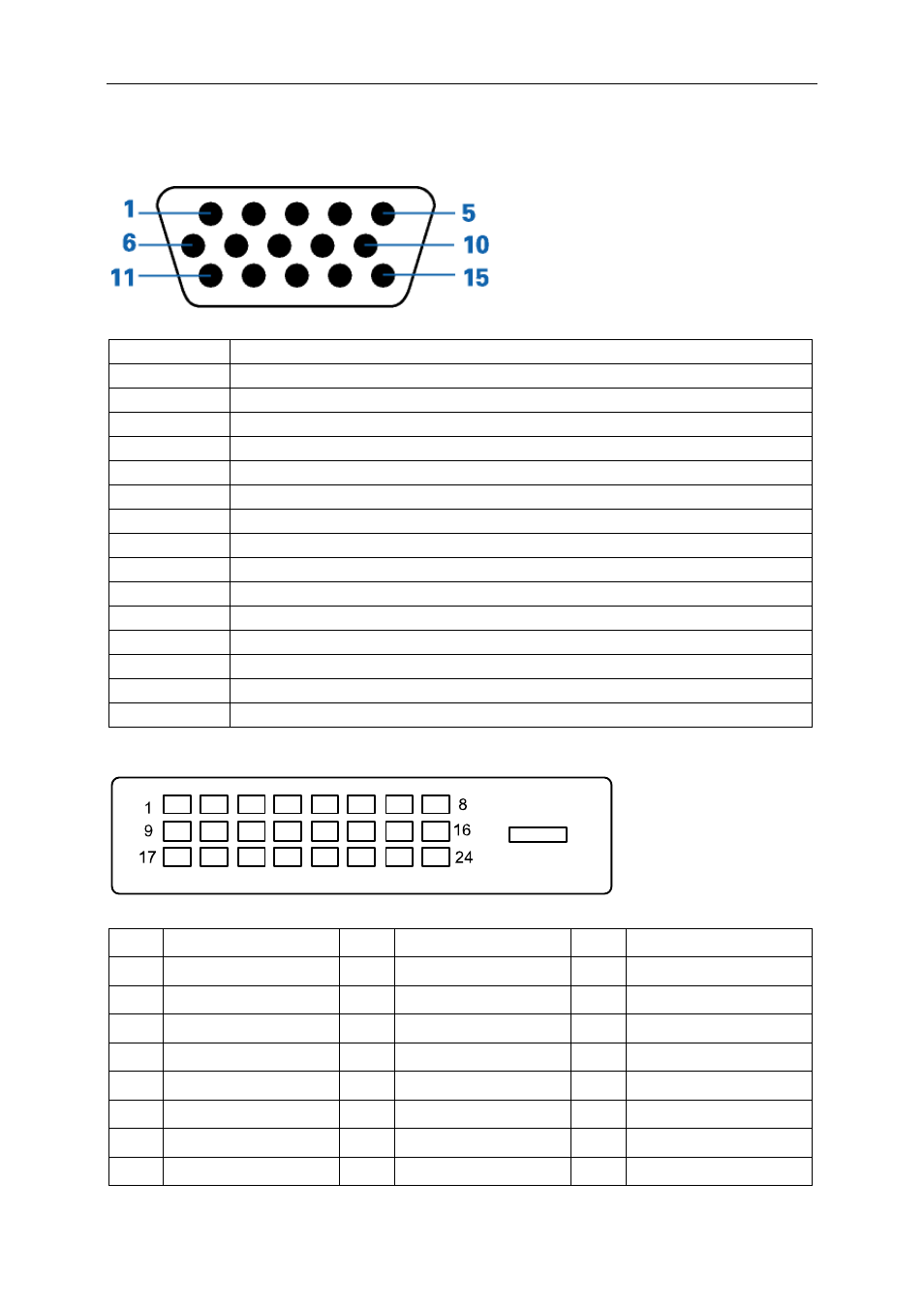 Pin assignments | AOC G2460FQ User Manual | Page 54 / 66