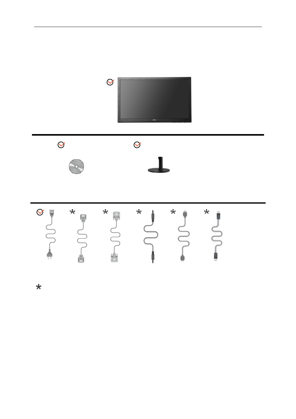 Setup, Contents of the box | AOC G2460FQ User Manual | Page 8 / 66