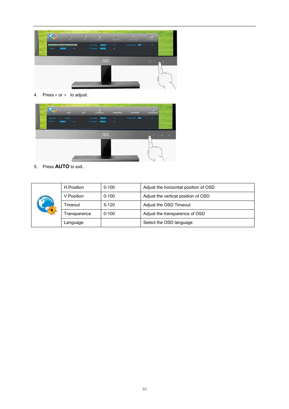 AOC D2757PH User Manual | Page 33 / 67