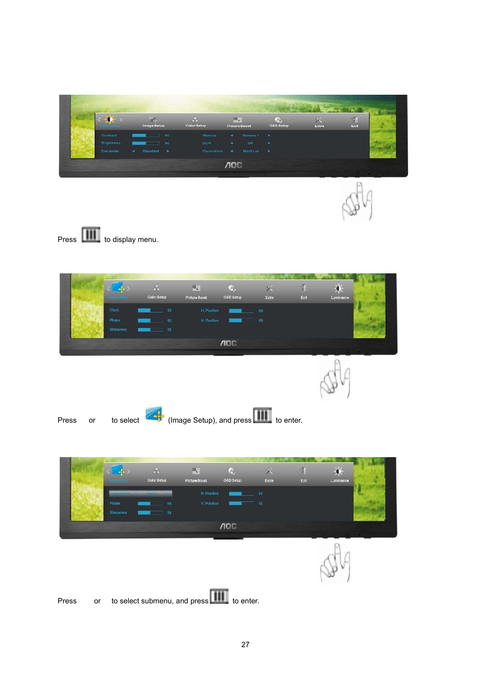 AOC I2260PWHU User Manual | Page 27 / 70