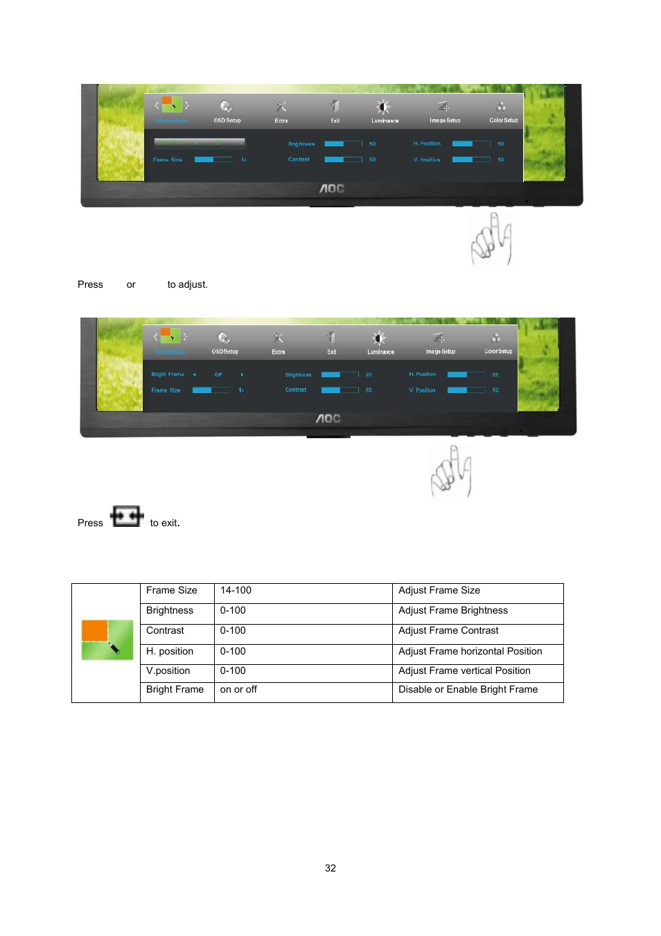 AOC I2260PWHU User Manual | Page 32 / 70