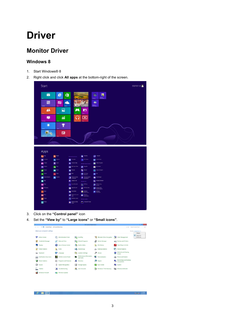 Driver, Monitor driver | AOC I2260PWHU User Manual | Page 39 / 70