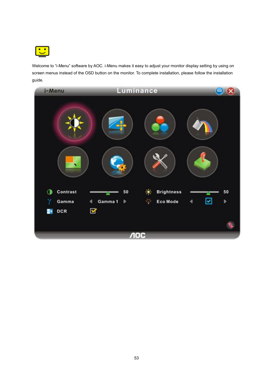 I-menu | AOC I2260PWHU User Manual | Page 53 / 70