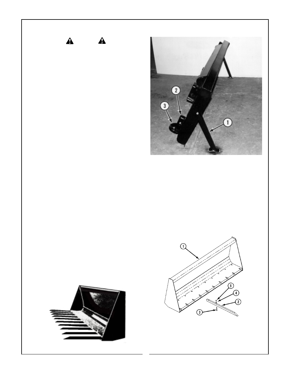 Dozer attachment, Manure fork attachment | Bush Hog 3860 QT User Manual | Page 36 / 46