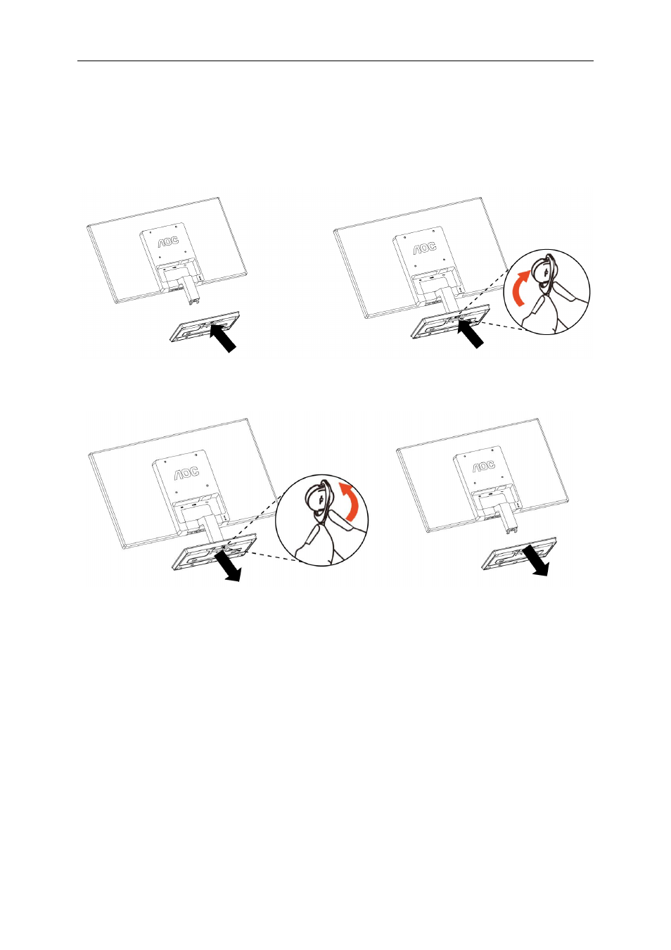 Setup stand & base | AOC I2476VWM User Manual | Page 10 / 72