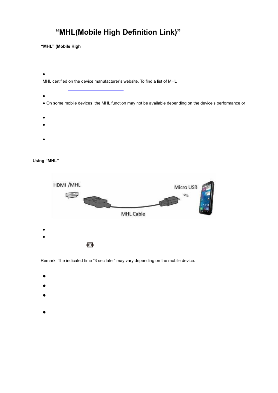 Using “mhl(mobile high-definition link) | AOC I2476VWM User Manual | Page 23 / 72