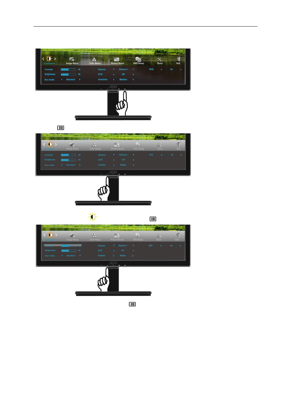 Luminance | AOC I2476VWM User Manual | Page 25 / 72