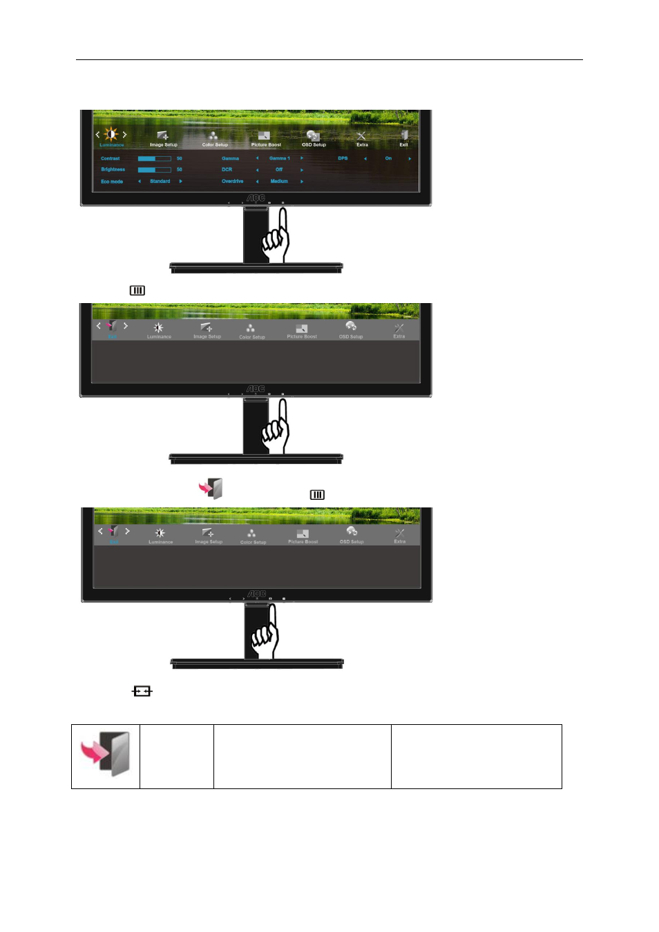 Exit | AOC I2476VWM User Manual | Page 37 / 72