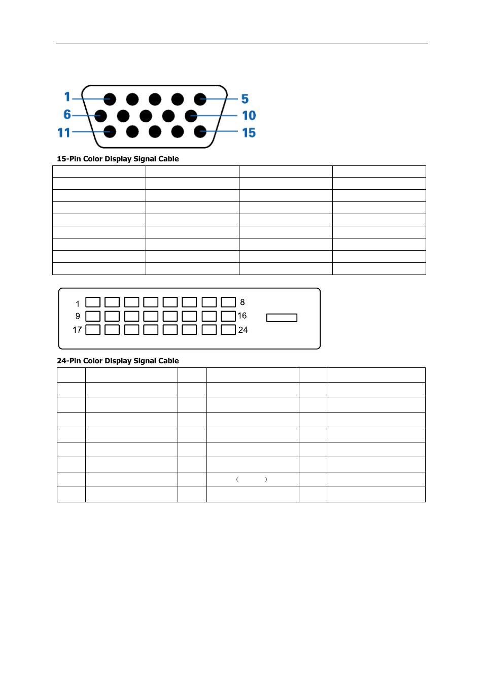 Pin assignments | AOC I2476VWM User Manual | Page 59 / 72