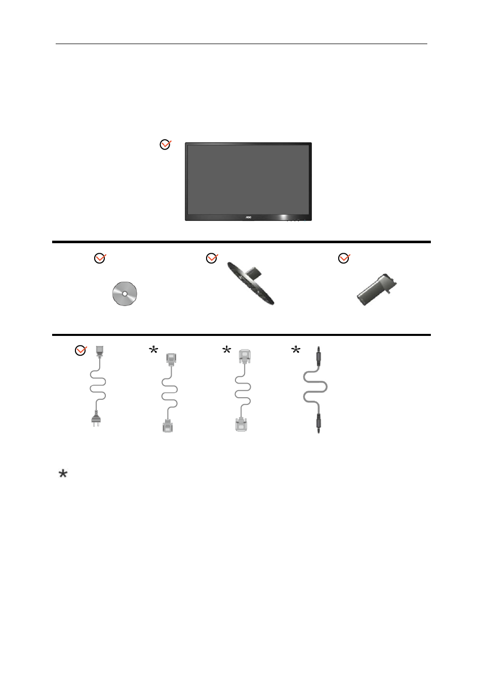 Setup, Contents in box | AOC M2470SWDA User Manual | Page 9 / 64