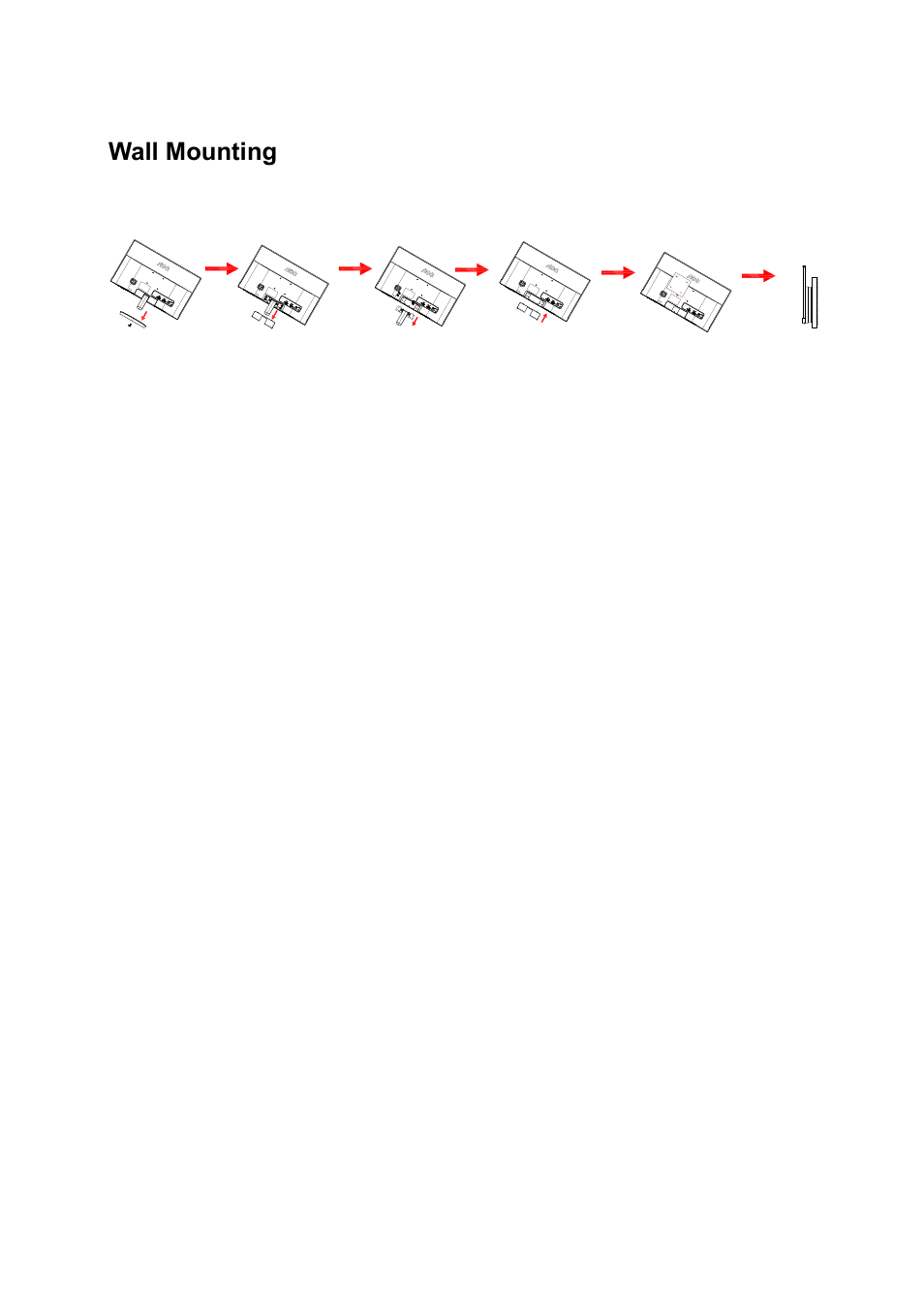 Wall mounting | AOC D2769VH User Manual | Page 13 / 72