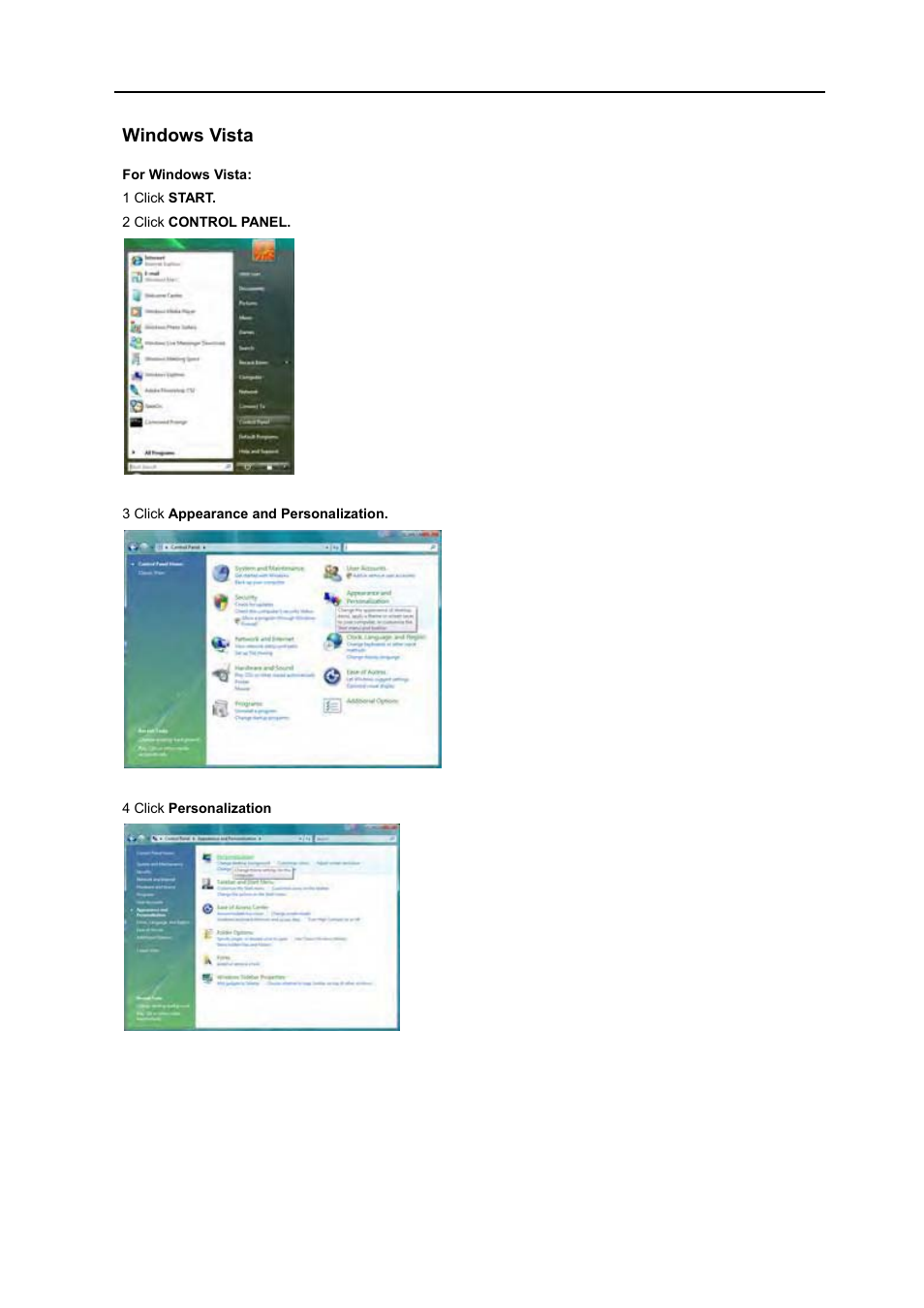 Windows vista | AOC D2769VH User Manual | Page 16 / 72