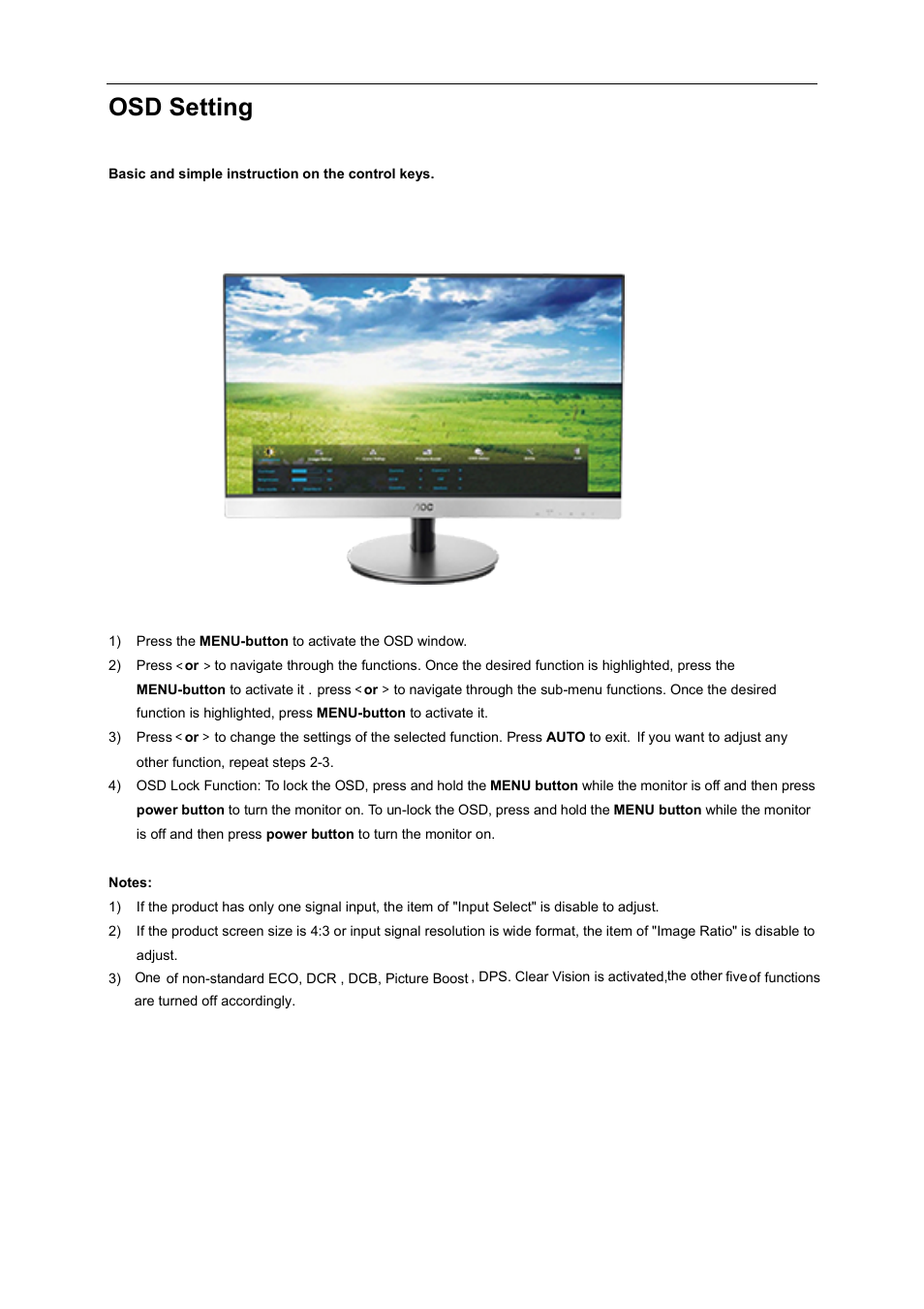 Osd setting, Using"mobile high-defintion link | AOC D2769VH User Manual | Page 21 / 72