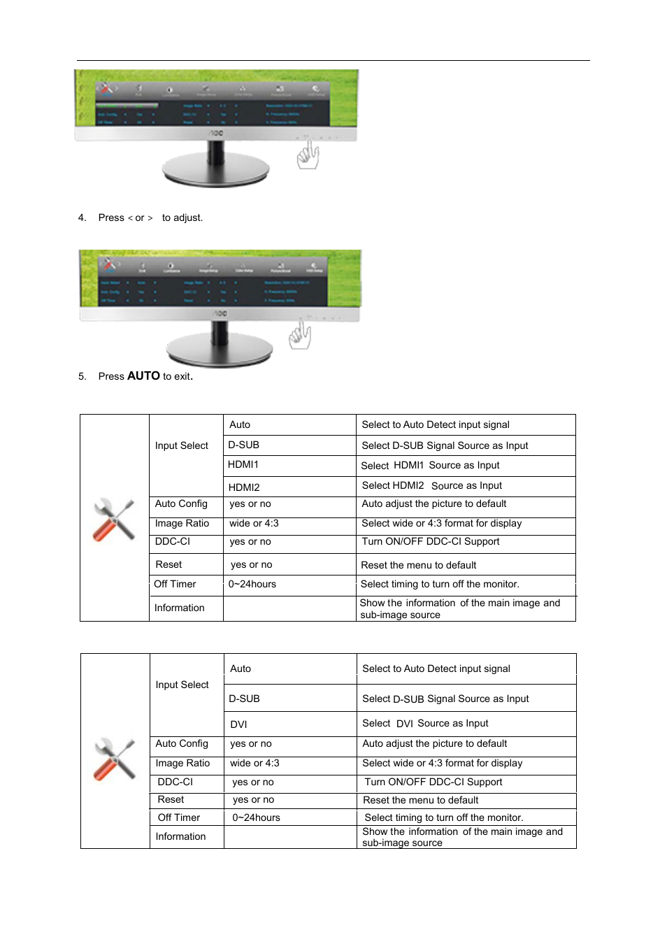 D2369v, D2769v | AOC D2769VH User Manual | Page 34 / 72