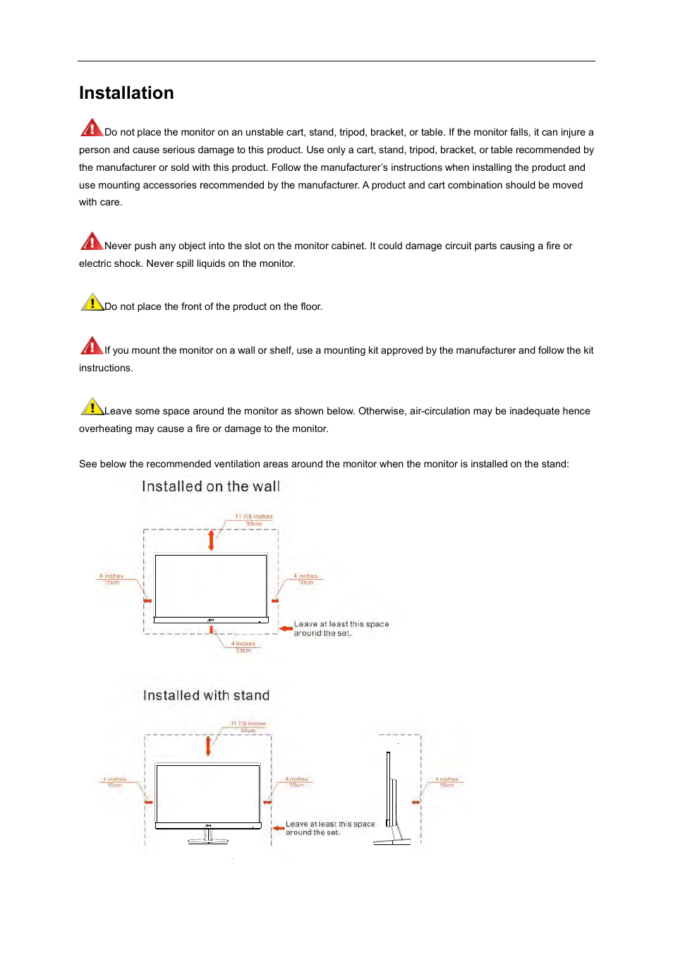 Installation | AOC D2769VH User Manual | Page 5 / 72