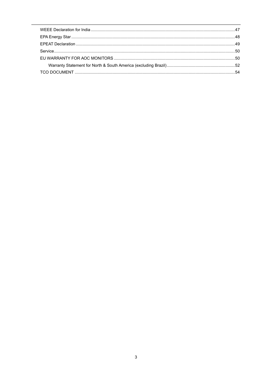 AOC E2495SD User Manual | Page 3 / 55