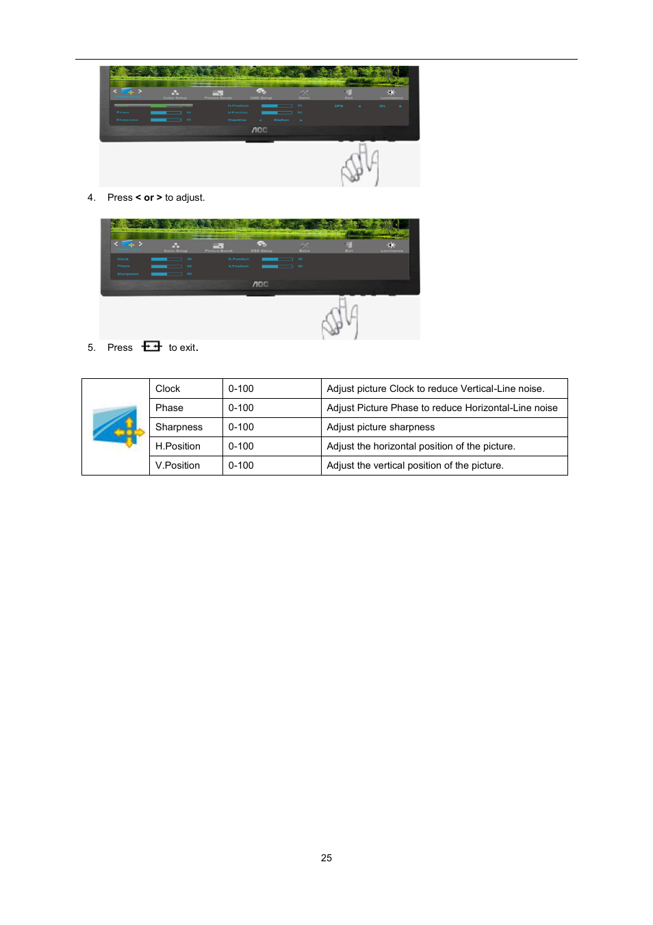AOC E2460SH User Manual | Page 25 / 66